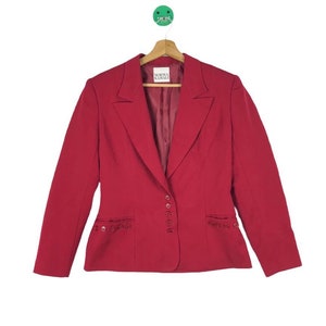 Designers Norma Kamali Blazer Red Colour Simple Design