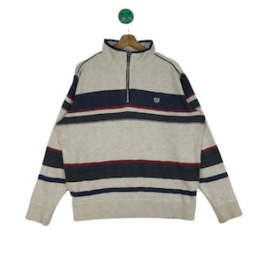 Chaps Ralph Lauren HalfZip Sweatshirts Stripes Design