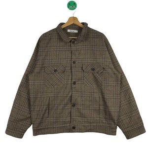 NICE! Keepitreal Jacket Plaid Tartan Design Brown Colour