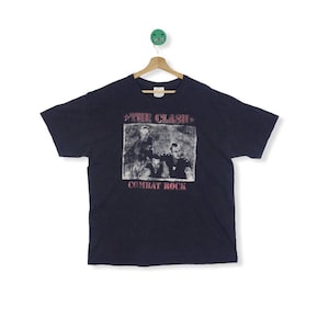 VINTAGE!! The Clash Band Cover For The Combat Rock Albums Hanes Tag T-shirt
