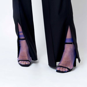 Indigo Tulle Socks Women, Sheer Tulle Socks, Mesh Blue Lace Socks, Summer Socks, Tulle Socks for Heels, Lace Ankle Socks for Women, 0113