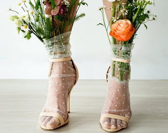 Polka Dot Tüllsocken, Elfenbein schiere Tüllsocken, Weiß Blau Beige Mesh-Spitzensocken für Frauen, Brautjungfer Geschenk Socken, Hochzeit Spitzensocken