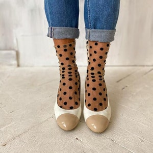 Calcetines de tul beige con lunares, calcetines de nailon transparente, calcetines de malla con lunares grandes, calcetines de encaje para mujer, calcetines para tacones, calcetines de encaje de moda para bodas.