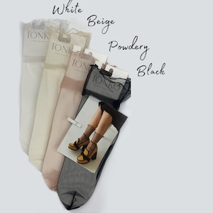 Tulle Ruffle Socks, Sheer Tulle Socks, Bell Socks, Ankle Bell Lace Socks Women, White Designer Socks, Black Powdery Socks