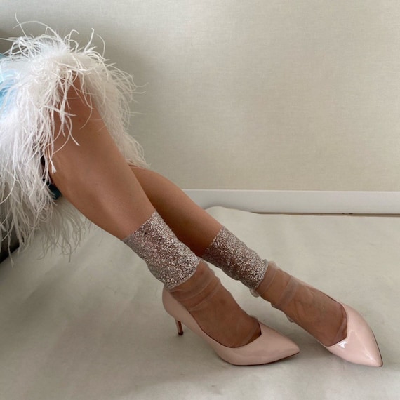 forbedre efterklang gnist Glitter Tulle Socks Sheer Socks Trend Socks Fashion Socks - Etsy