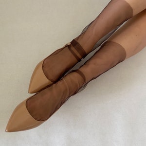 Braune Tüll Transparente Socken, Bunte Schiere Mesh Knöchel Socken, Nylon Satin Mode Socken für Frauen, Schwarz Weiß Grün Grau Strumpfwaren für Mädchen