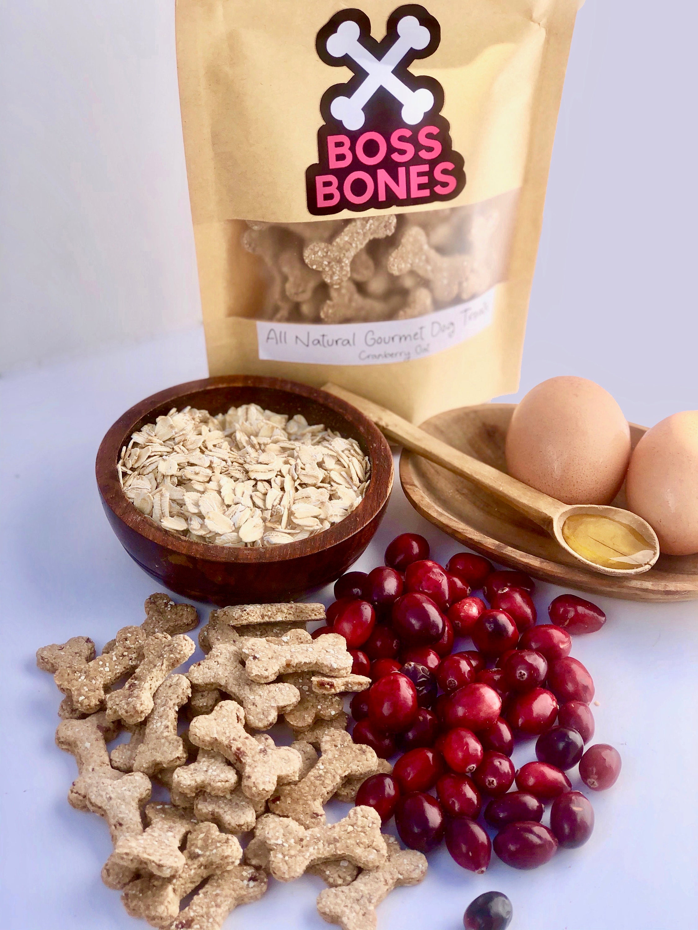 Boss Bones All Natural Gourmet Dog Treats Cranberry Oat Dog Etsy