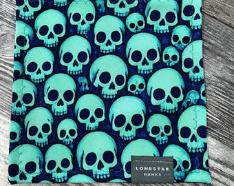 Blaugrün Totenköpfen Mikrofaser EDC Hank
