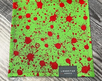Green Zombie Blood Splatter EDC Microfiber Hank