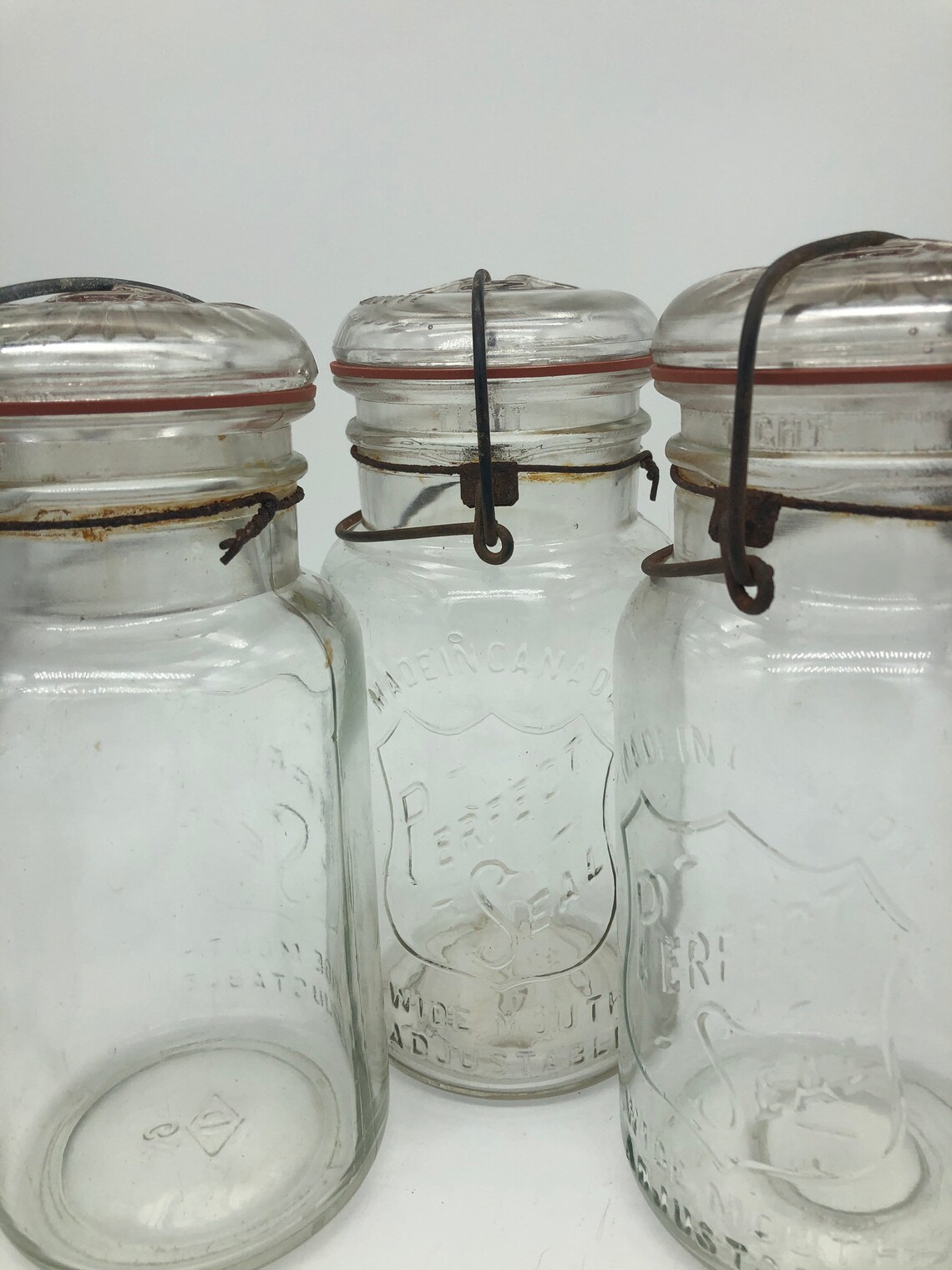Perfect Seal Set of 3 Very Vintage Canning wide Mouth Jars Lot Etsy