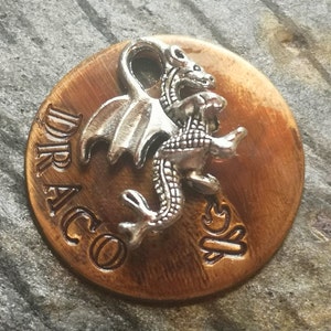 Médailles d'identification pour chiens | Médaille pour chien Dragon | Médaille pour animal de compagnie | Médaille personnalisée pour animal de compagnie | Médaille pour chien | Médaille pour chien personnalisée | ID d'animal de compagnie | Étiquettes pour collier | Étiquette estampée à la main