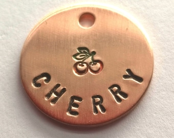 Cherry Dog Tag: Personalized Copper Pet ID Tag