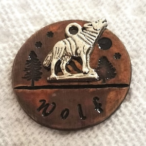 Médailles d'identification pour chiens | Médaille pour chien loup | Médaille pour animal de compagnie | Médaille personnalisée pour animal de compagnie | Médaille pour chien | Médaille pour chien personnalisée | ID d'animal de compagnie | Étiquettes pour collier | Étiquette estampée à la main