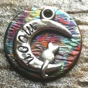 Médaille pour chat | Médaille Lune pour animal de compagnie | Médaille pour collier de chat | Médaille pour animal de compagnie | Médaille personnalisée pour animal de compagnie | Médaille pour chien personnalisée | ID d'animal de compagnie | Étiquettes pour collier | Étiquette estampée à la main