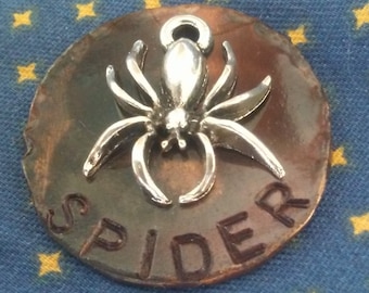 Spider Dog Tag: Custom Bronze Pet ID Tag