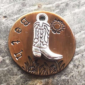 Pet ID Tag | Cowboy Boot Tag | Personalized Dog Tag | Dog Tags for Dogs | Collar Tags | Dog Tags | Cat Tags | Pet ID Tags | Custom Pet Tag