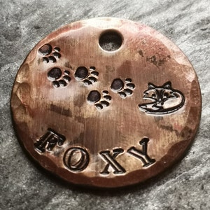 Médailles d'identification pour chiens | Médaille Renard | Médaille pour animal de compagnie | Médaille personnalisée pour animal de compagnie | Médaille pour chien | Médaille pour chien personnalisée | ID d'animal de compagnie | Étiquettes pour collier | Étiquette estampée à la main