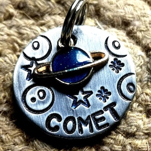 Comet Pet Tag: Brushed Aluminum, Personalized Dog Cat ID