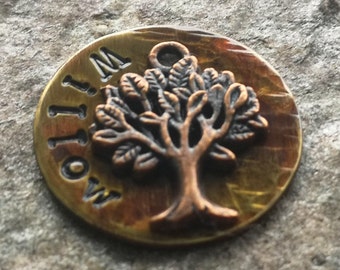 Willow Tree Dog Tag: Personalized Antique Brass Pet ID