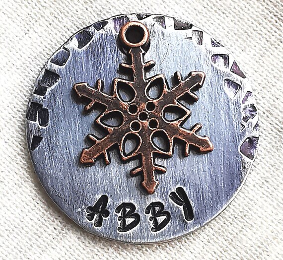 snowflake dog tag