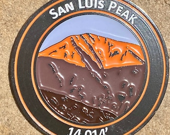 San Luis Peak Colorado 14er Mountain Summit Coin Gift