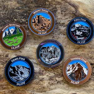 Front Range Colorado 14ers Mountain Summit Coins Pack
