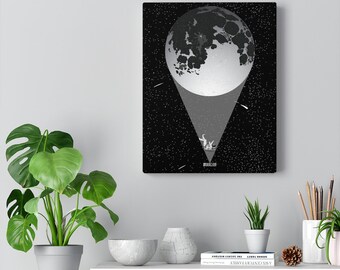 The Astronaut from the Moon Wrapped Canvas Art Print Illustration Art Wall Art Decor