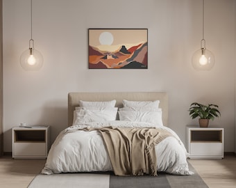 Golden Taal Mountain Philippines Filipino Landscape Downloadable Printable Art Digital Modern Wall Hanging Decor Indoor