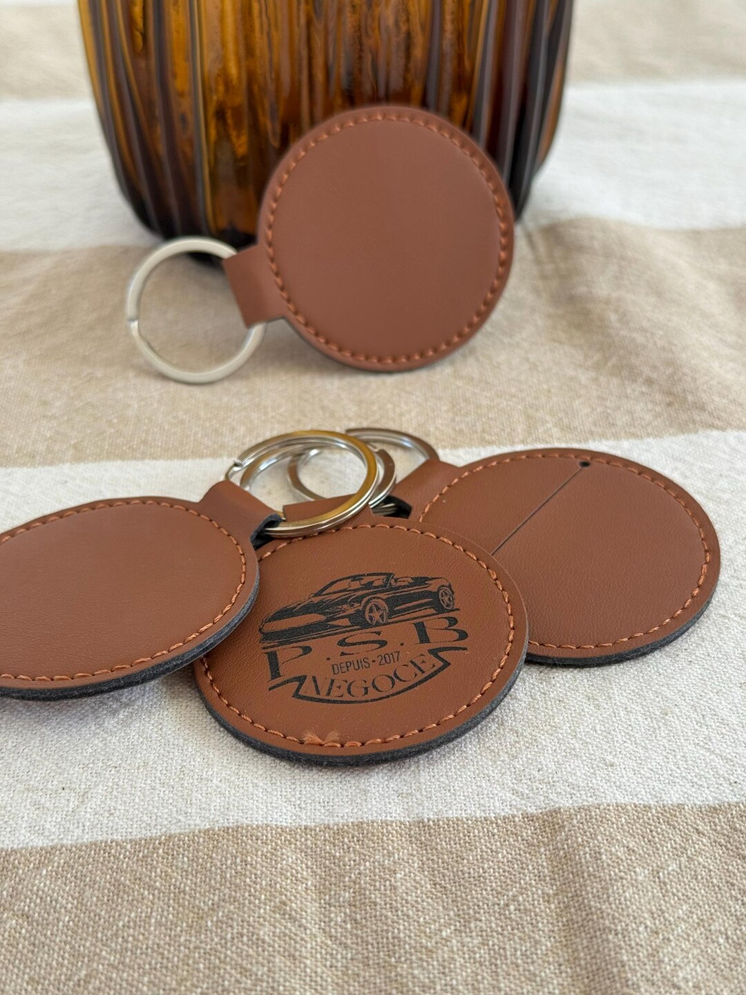 Practicle Keychains Personalized Round Keychain With Token Slot – Practical and Unique Gift ...