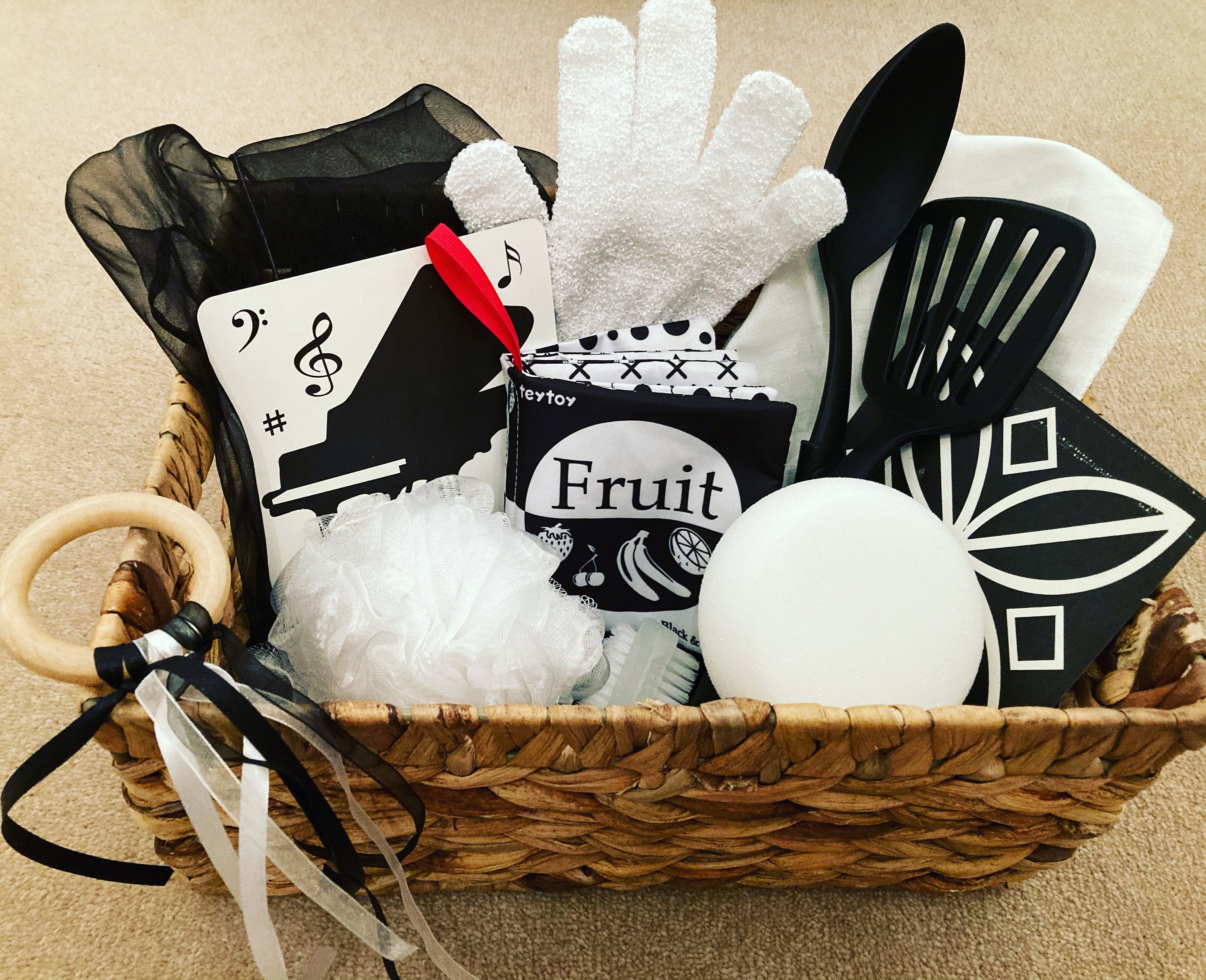 Black and White Baby Heuristic Treasure Basket Natural Etsy