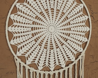 Large Dreamcatcher Wall Hanging, Boho Wall Decor, Doily Wall Art, Bohemian Decoration