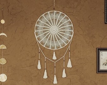 Boho Dreamcatcher Wall Hanging, Doily Hoop Wall Art, Boho Wall Decor, Bohemian Decoration, Holiday Gifts For Her