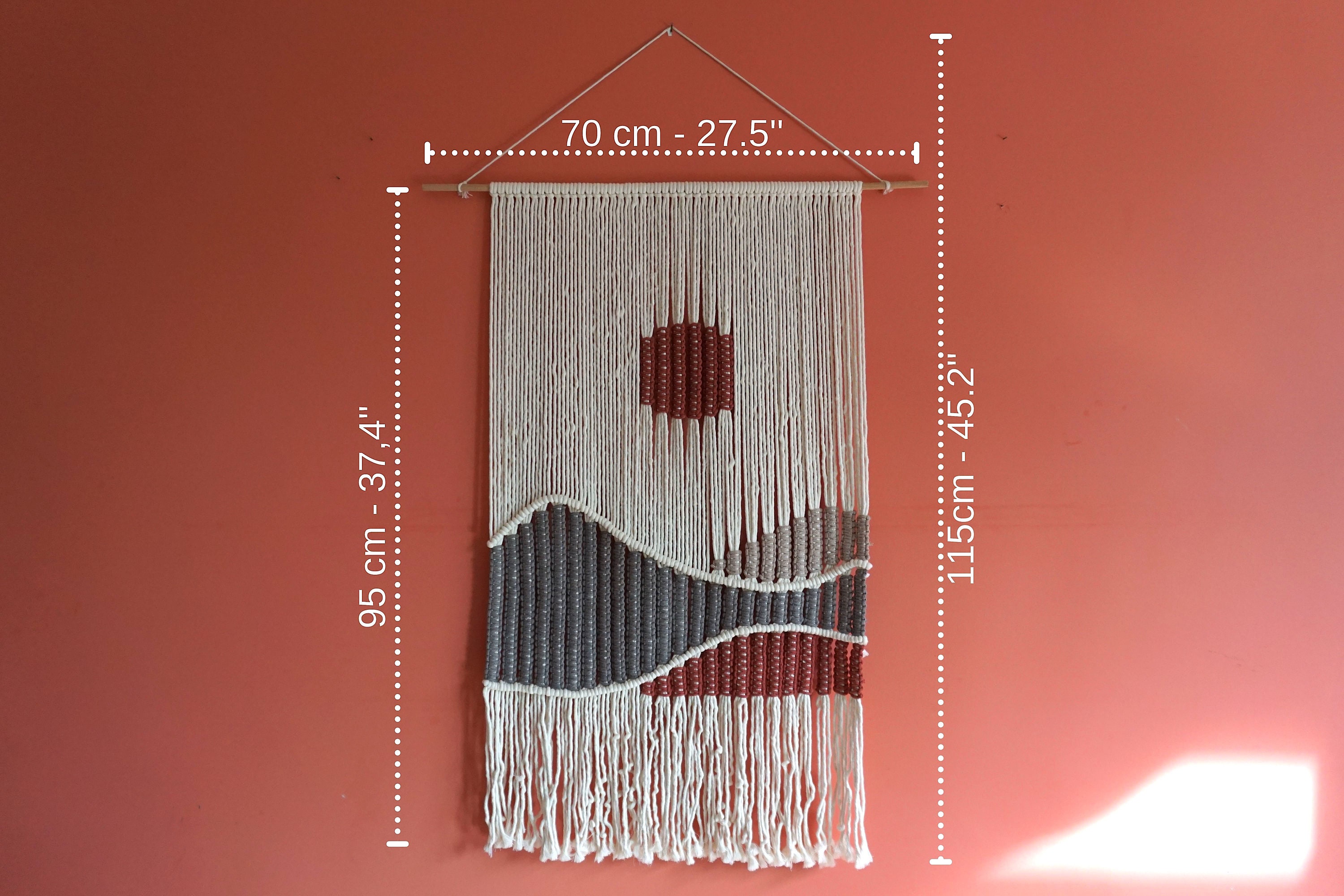 SMALL Vibrato© STRAIGHT CUT Ends-macrame Wall Hanging, Textile