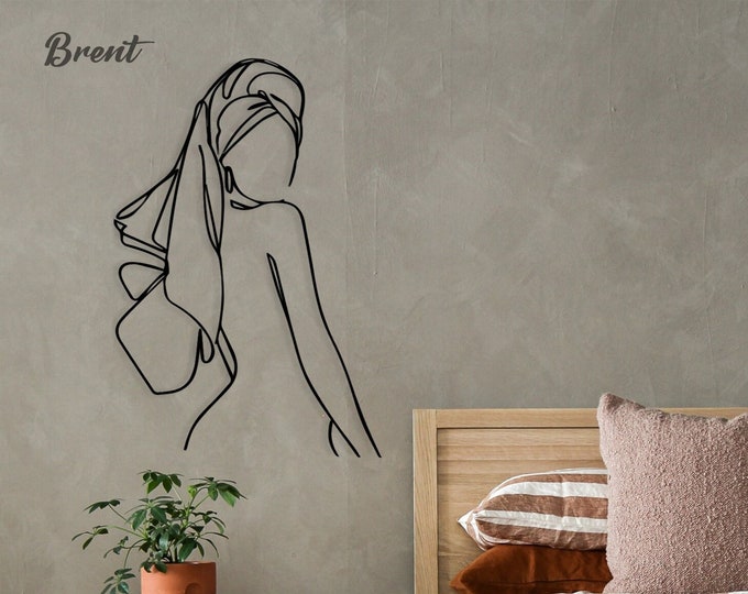 Women Metal Wall Decor, Minimalist Line Art, Minimalist Female Body Wire Art, Modern Bedroom Wall art, Gift for her