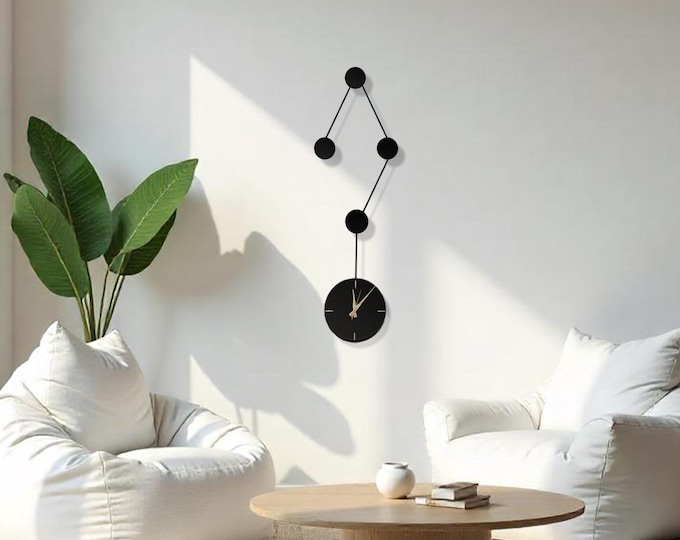 Black Wall Mount Clock, Clock wall art, Wall decor, Wall art