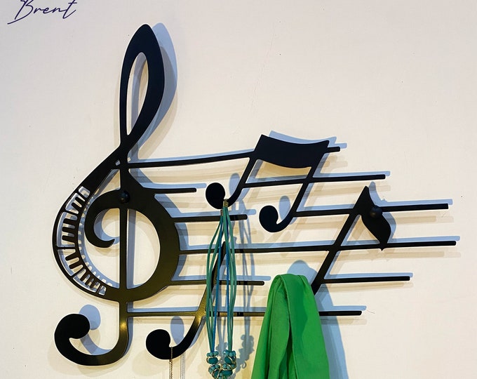 Music Note coat rack, Music note Coat Hanger, Coat Hat Bag Wall Hook Hanger Organizer Holder , Wall Mounted Coat Rack, Home decor, Home gift