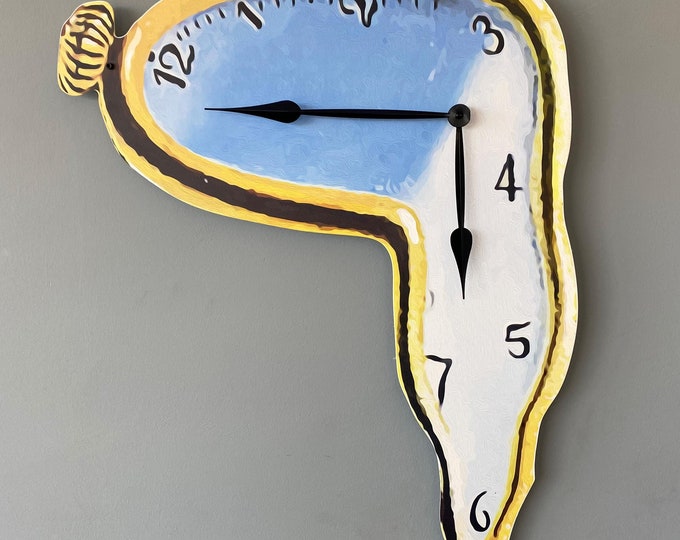 Salvador Dali Wall Clock -  Metal Wall Clock, Unique Paint Clock, Living Room Decor, Home Decor, Wall Decor, Home Gift, Women gift