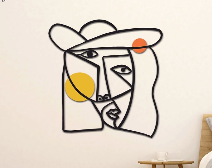 Picasso WOMAN WITH HAT - Metal Wall decor, Home decor, Metal wall art, Living Room Wall Art, Housewarming gift, Home Gift, Home Decor