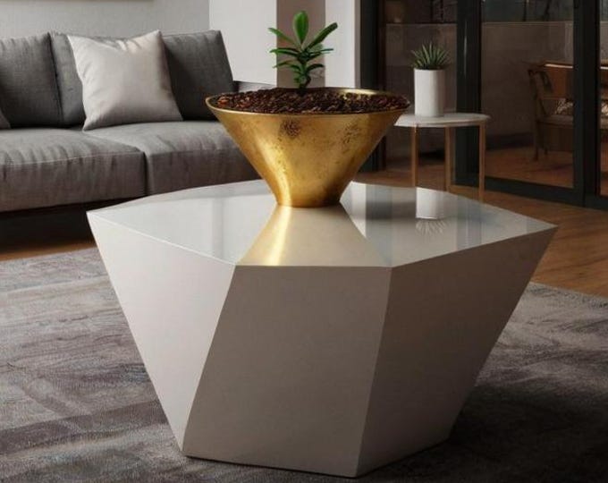 Modern Geometric Black Coffee Table - Future furnuture, Home Decor, Home gift