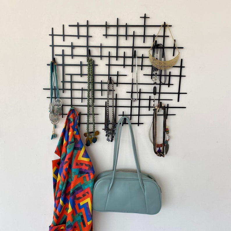 Squares Metal Hooks and Necklace Organizer Coat Hanger Etsy