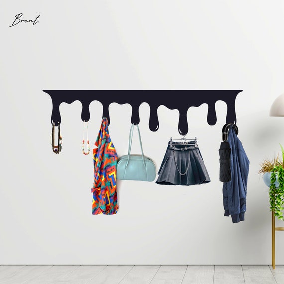 Estante perchero pared 60 cm - Negro - THE SECRET HOME