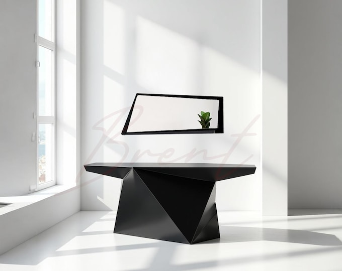 Crystal Table - Futuristic Future, Handmade furnuture, Home decor, Metal Black Table, Metal Bench, Home decor, Home gift