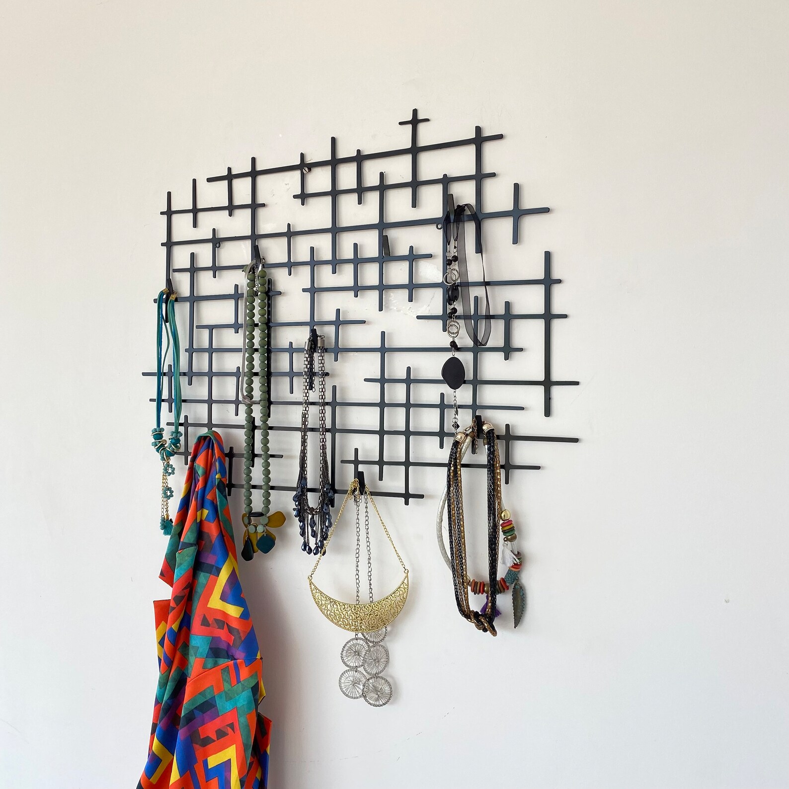 Squares Metal Hooks and Necklace Organizer Coat Hanger Etsy