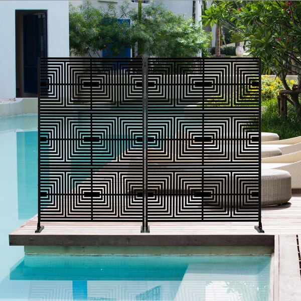 Metal Privacy panels, Privacy Screen Outdoor Decorative Panels, Planter Wall Metal Fence Panels Modern Privacy Screen Fence Free Standing