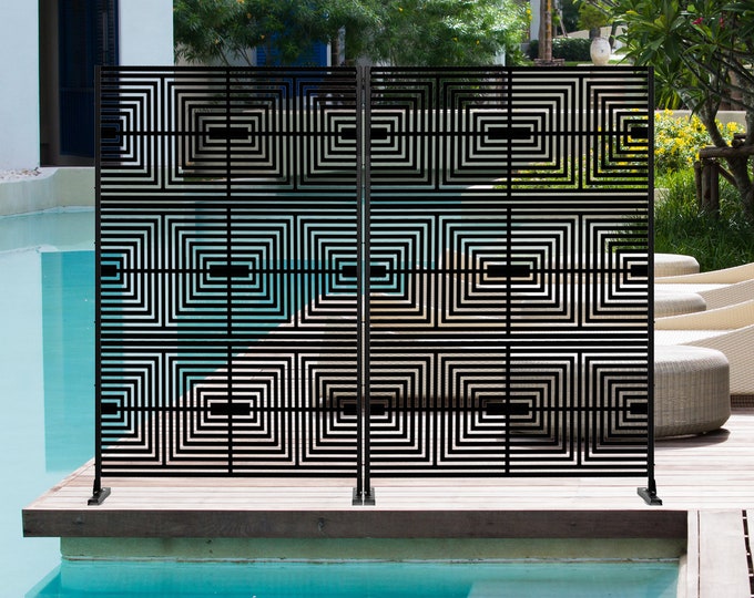 Metal Privacy panels, Privacy Screen Outdoor Decorative Panels, Planter Wall Metal Fence Panels Modern Privacy Screen Fence Free Standing
