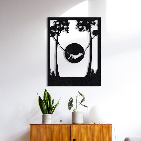 Metal Wall Art Living Room Wall Art Nature & Sun Bedroom Etsy