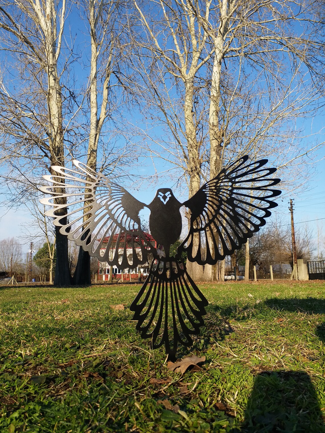 Metal Eagle Garden Stakes metal animal garden art Garden Etsy