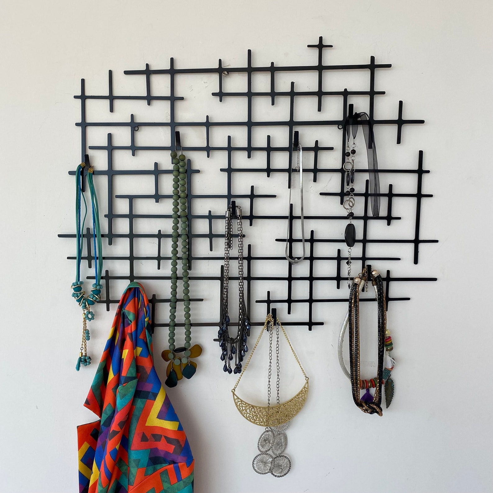 Squares Metal Hooks and Necklace Organizer Coat Hanger Etsy