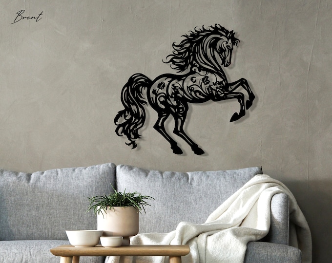 Metal Horse Wall Art, Prancing horse wall hangings, Metal Wall art, Metal Wall Decor, Room Wall art, home decor, Birthday Gift, Men Gift