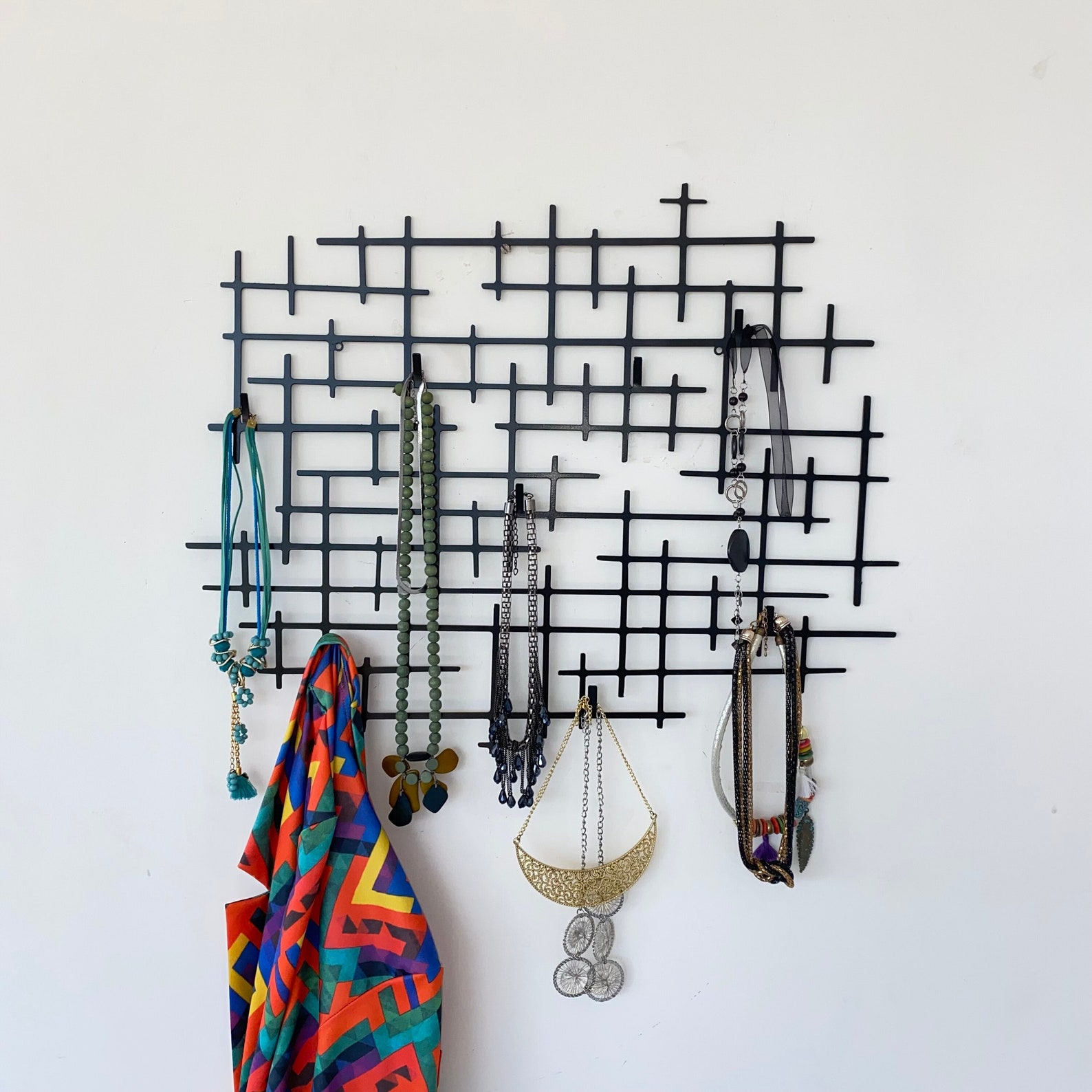 Squares Metal Hooks and Necklace Organizer Coat Hanger Etsy